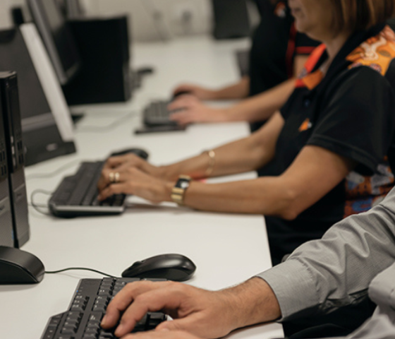 students working at computer 